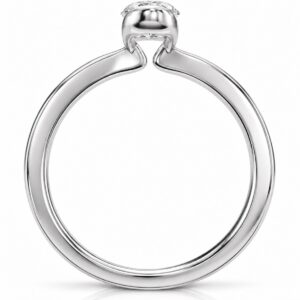 Ayla oval cut lab diamond engagement ring in 14k white gold