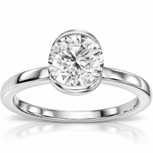 Ayla round cut lab diamond engagement ring in 14k white gold