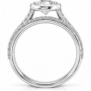 Gisèle Round Cut Engagement Ring — 14K White Gold Gisèle round cut lab diamond engagement ring in 14k white gold