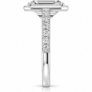 Juliette emerald cut lab diamond engagement ring in 14k white gold