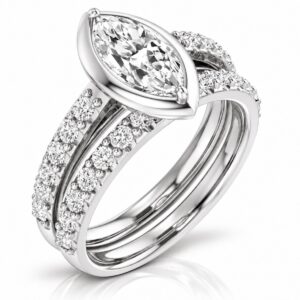 Juliette Marquise Cut Engagement Ring — 14K White Gold Juliette marquise cut lab diamond engagement ring in 14k white gold