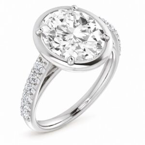 Juliette oval cut lab diamond engagement ring in 14k white gold