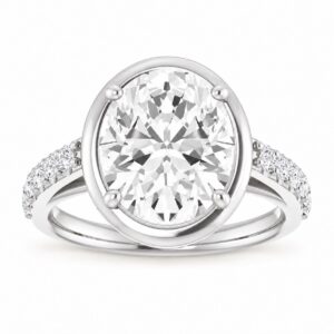 Juliette oval cut lab diamond engagement ring in 14k white gold