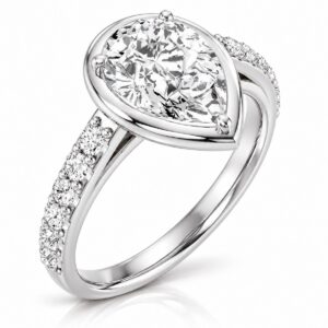 Juliette pear cut lab diamond engagement ring in 14k white gold