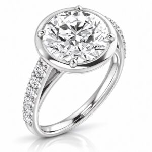 Juliette round cut lab diamond engagement ring in 14k white gold