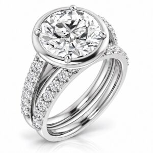 Juliette Round Cut Engagement Ring — 14K White Gold Juliette round cut lab diamond engagement ring in 14k white gold