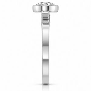 Lyra round cut lab diamond engagement ring in 14k white gold
