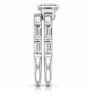 Simone Emerald Cut Engagement Ring — 14K White Gold Simone emerald cut lab diamond engagement ring in 14k white gold