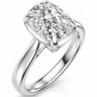 Vivienne elongated cushion cut lab diamond engagement ring in 14k white gold