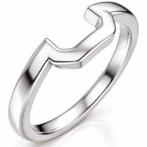 Vivienne emerald cut lab diamond engagement ring in 14k white gold